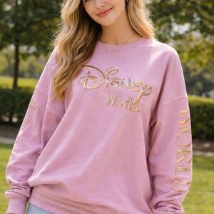 Disney Pink and Gold Women's Jersey Top